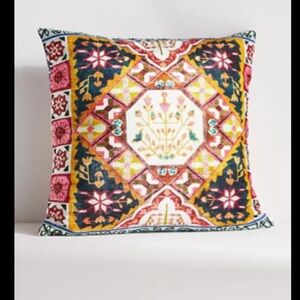 2 Anthropologie global velvet pillows removable zipper covers boho NWT